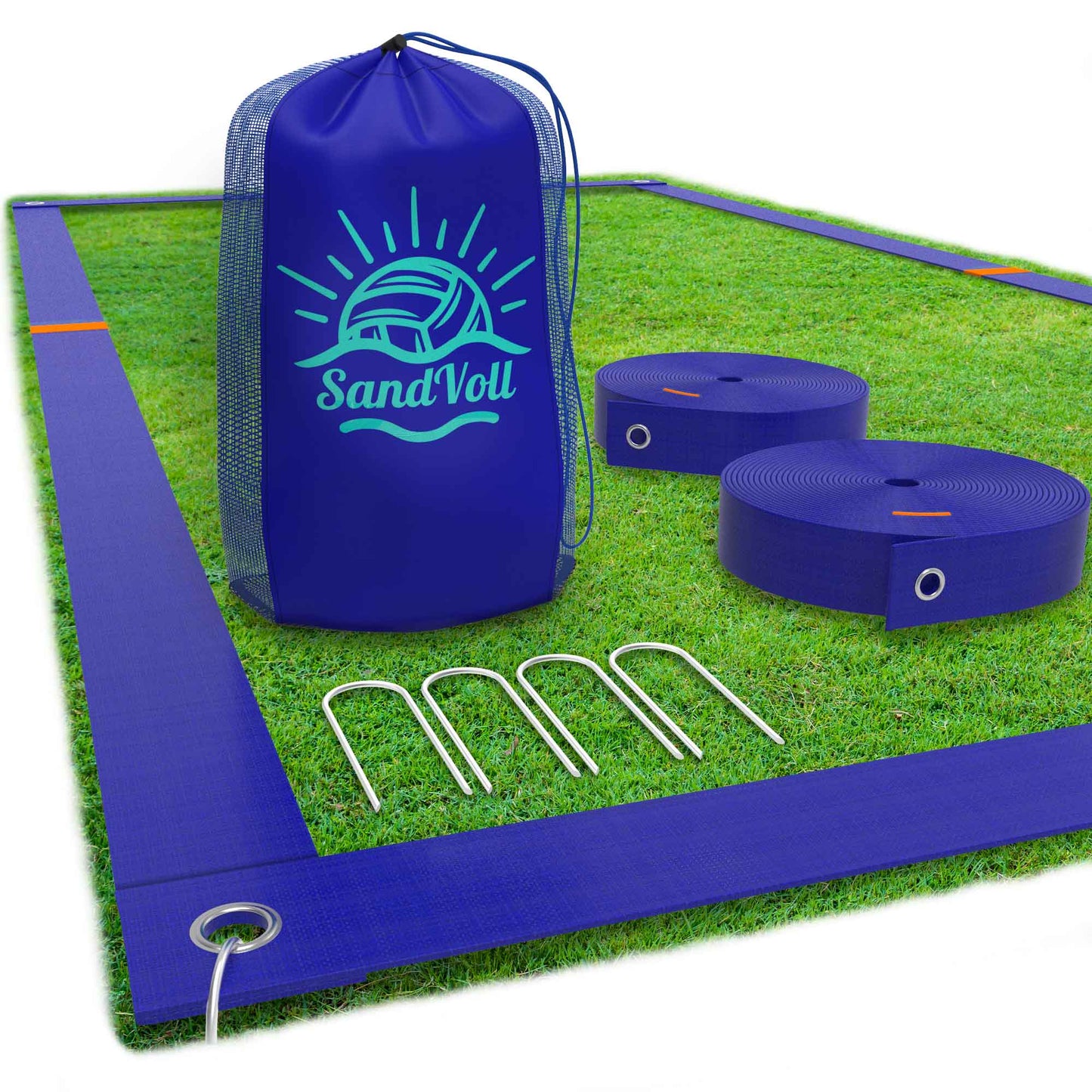 beach volleyball lines blue