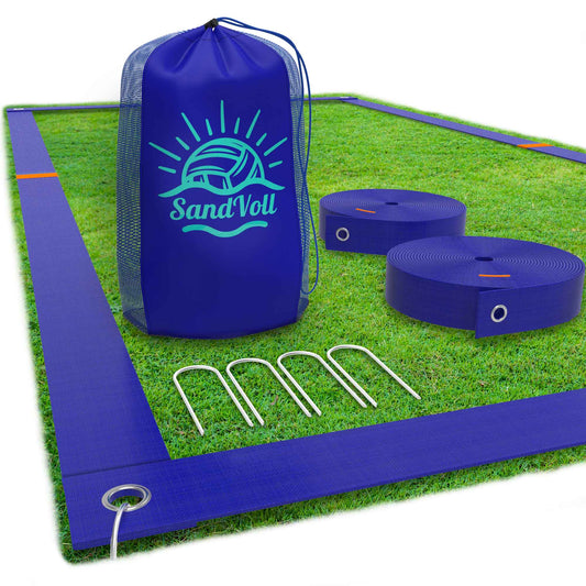 beach volleyball lines blue