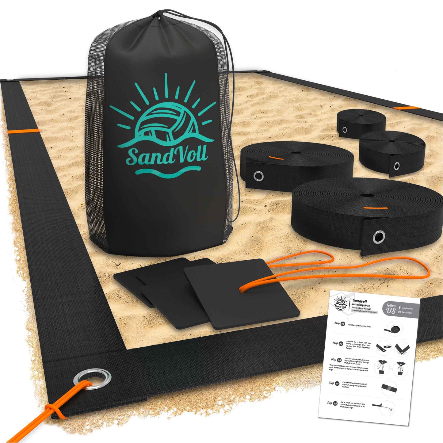 beach volleyball lines black