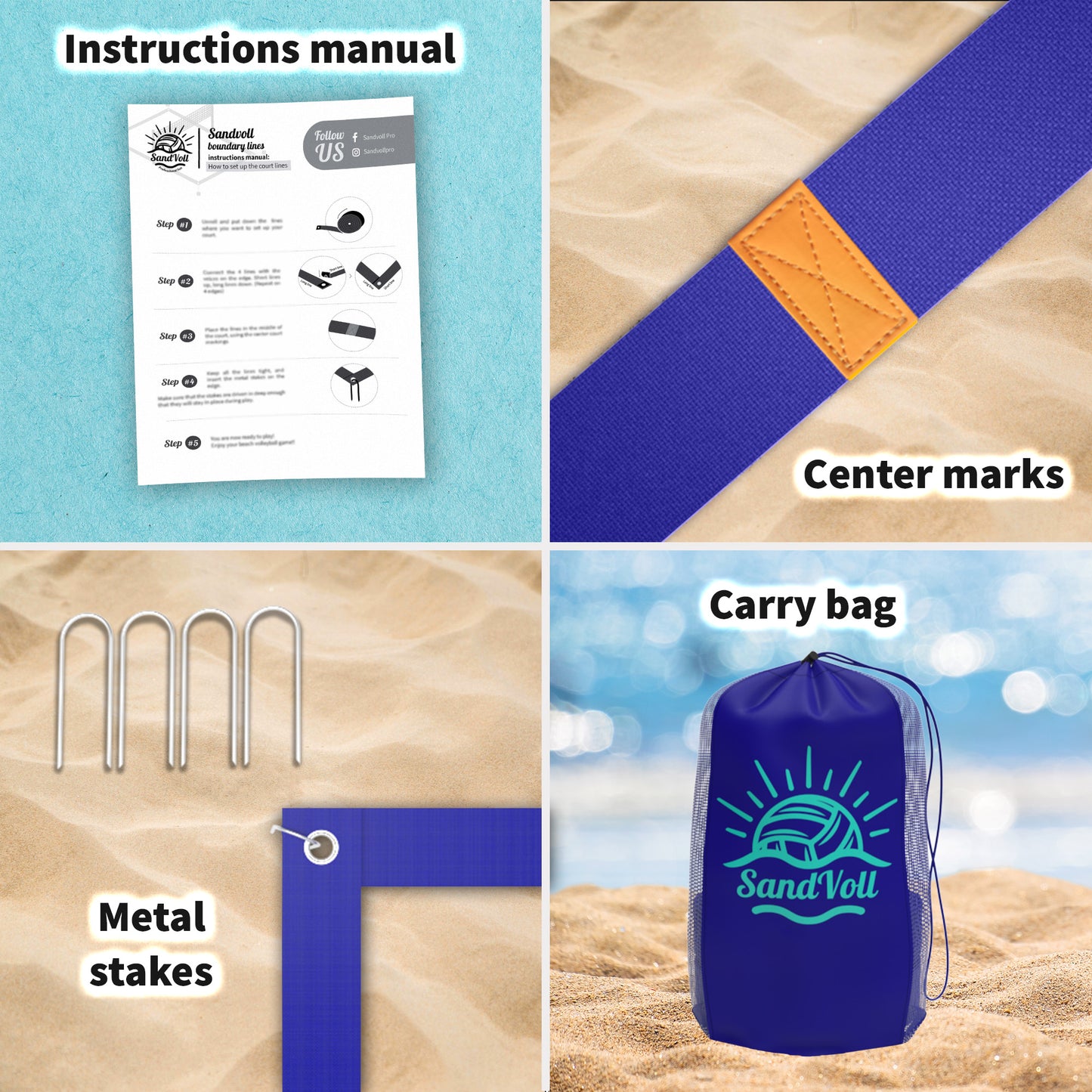sandvoll volleyball lines blue parts