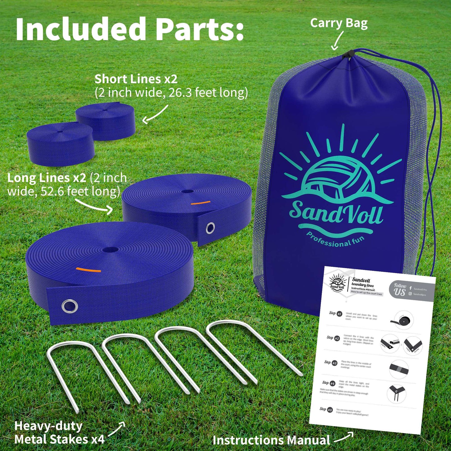 sandvoll blue lines for beach volleyball