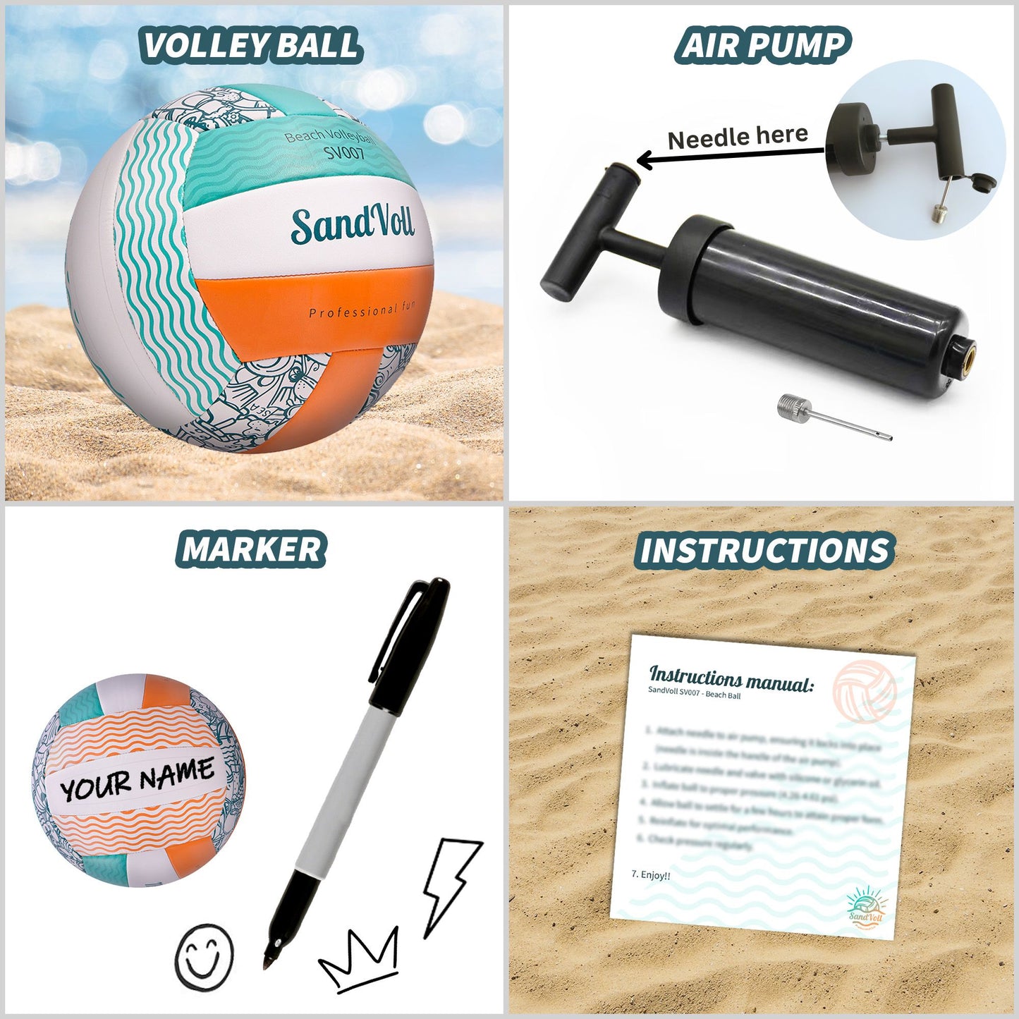 set of outdoor volleyball