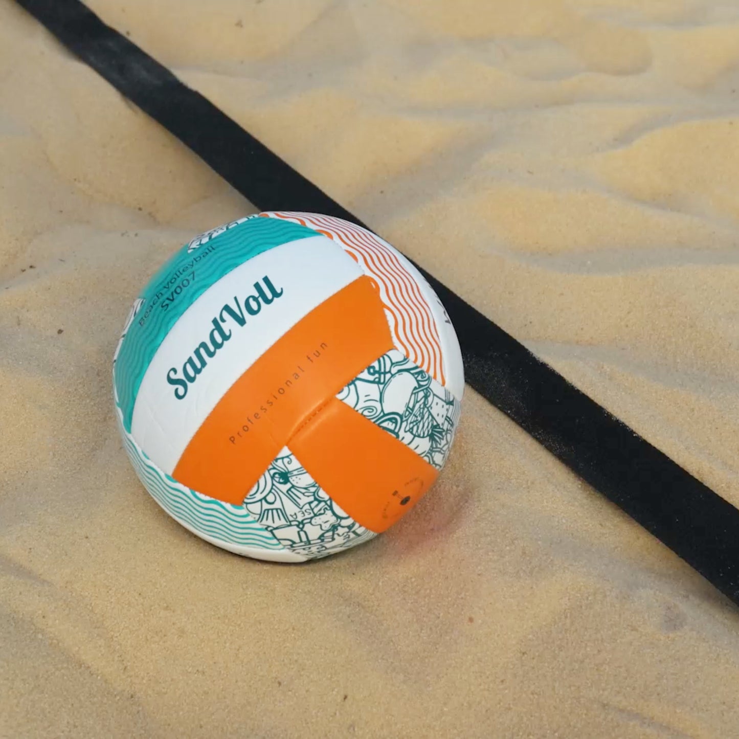 beach volleyball ball on sand