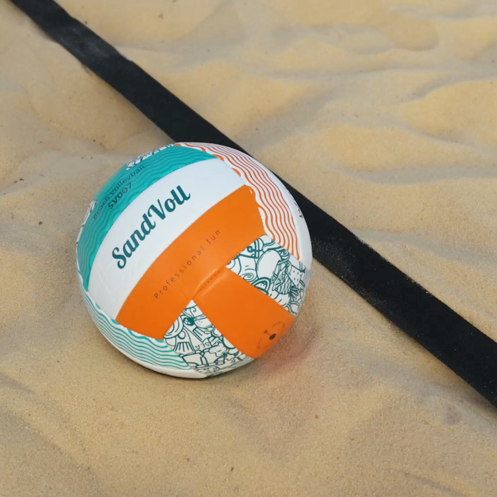 beach volleyball ball on sand
