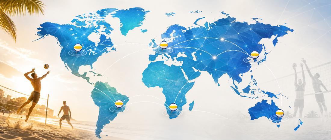 map of beach volleyball locations around the world