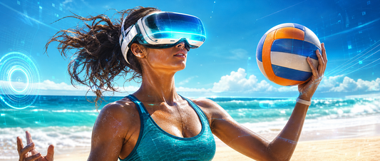 futuristic female beach volleyball player