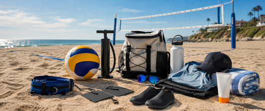 volleyball gear in sand