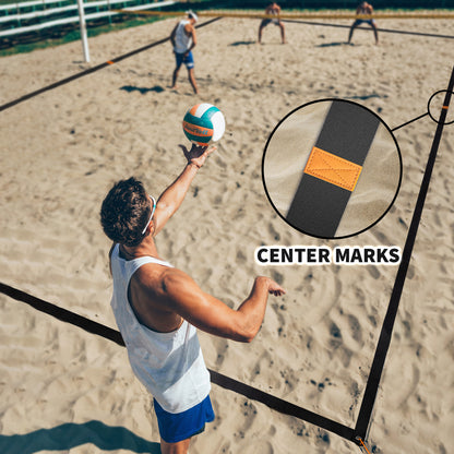 sandvoll volleyball lines black center marks