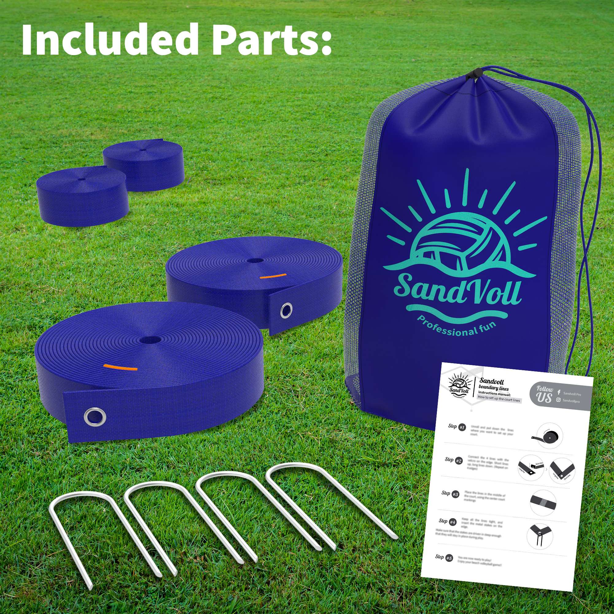 beach volleyball lines blue set parts