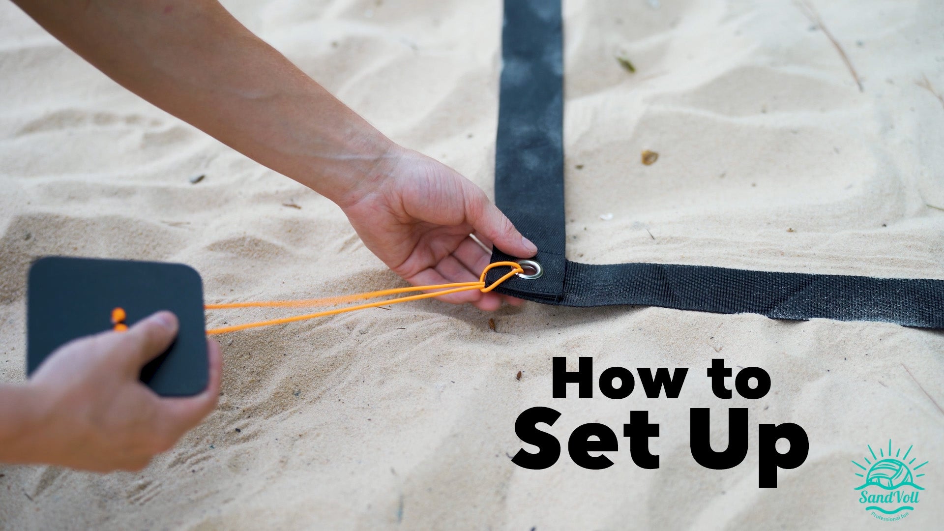 Load video: how to set up lines for beach volleyball