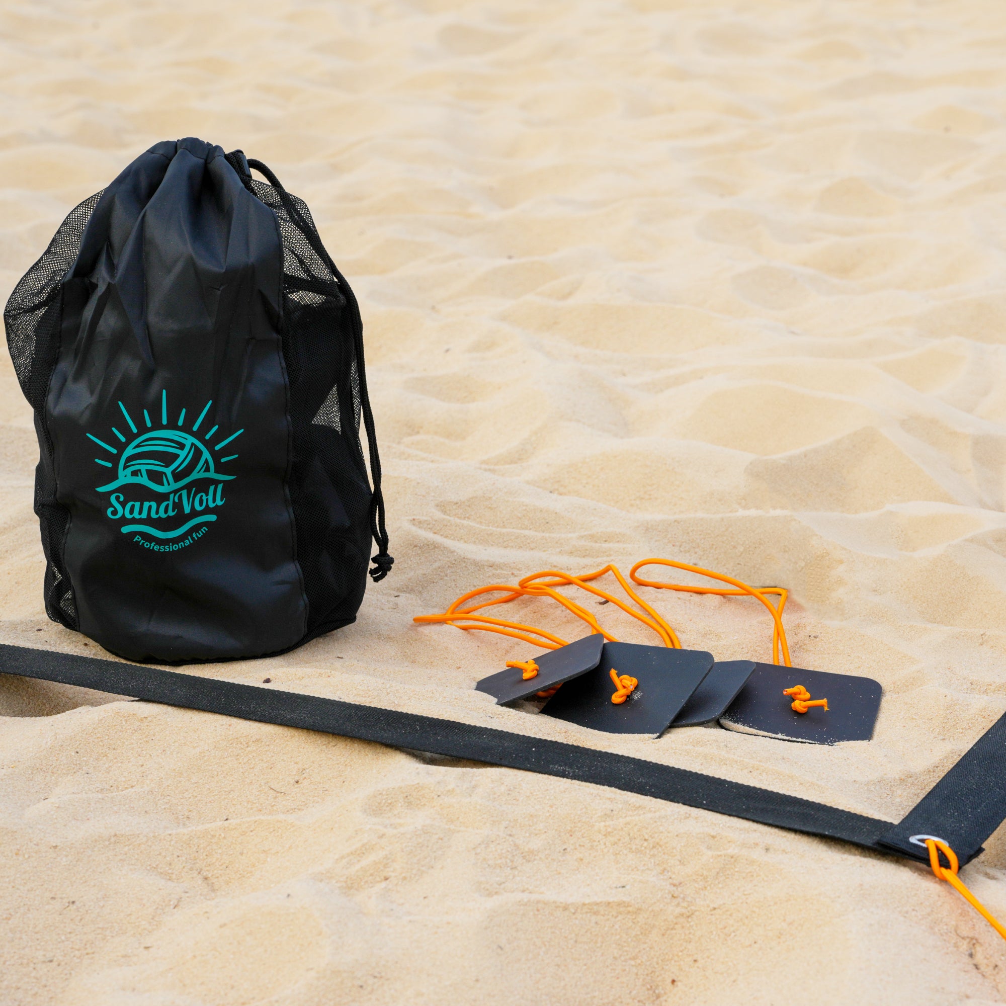 set of beach volleyball lines black